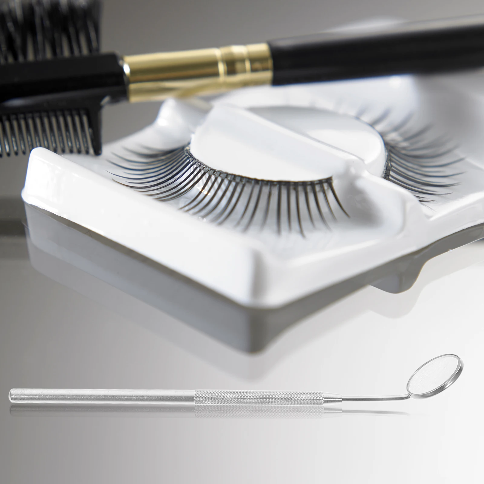 

Eyelashes Accessories Mirror for Extensions Inspection Salon Accessory Handheld Women Stainless Steel Miss