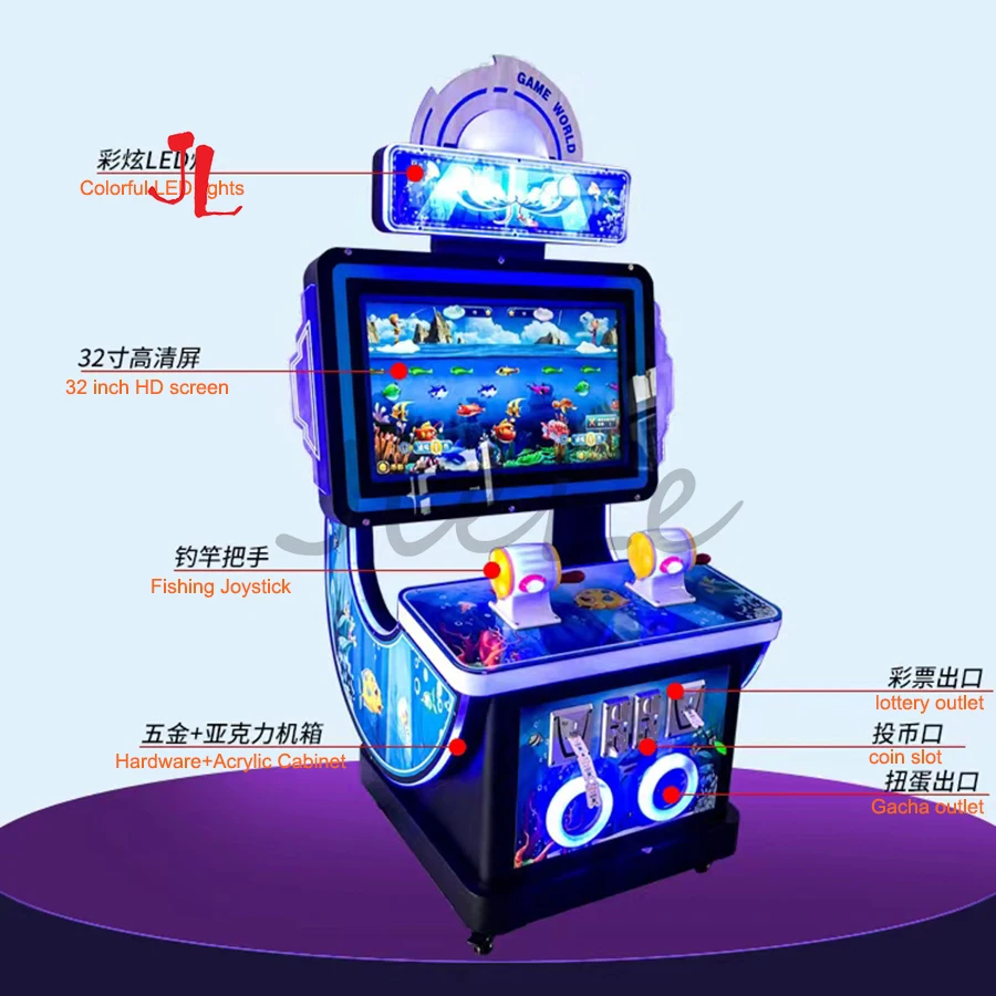 Trẻ Em HD Trò Chơi Câu Cá Máy DIY Bộ Một Người Chơi 2 Người Chơi Video PCB Bảng Dây Cáp Joyatick Arcade các Chi Tiết Máy