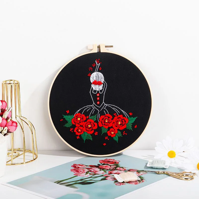 Łatwy szkic dziewczyna DIY zestaw do haftowania robótki dla początkujących Cross Stitch zestaw startowy Handmade krawiectwo prezent artystyczny hurt