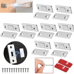 1 Set Strong Magnetic Door Closer Cabinet Door Catches Latch Door Magnet Furniture Cabinet Cupboard Screw Sticker Ultra Thin