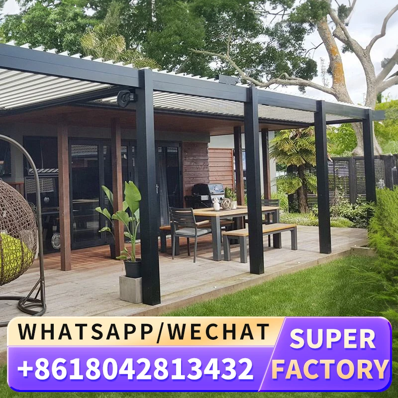 

Customized OEM European all seasons Patio Enclosureprefab winter garden motorized aluminum pergola gazebo glass balcony sunroom