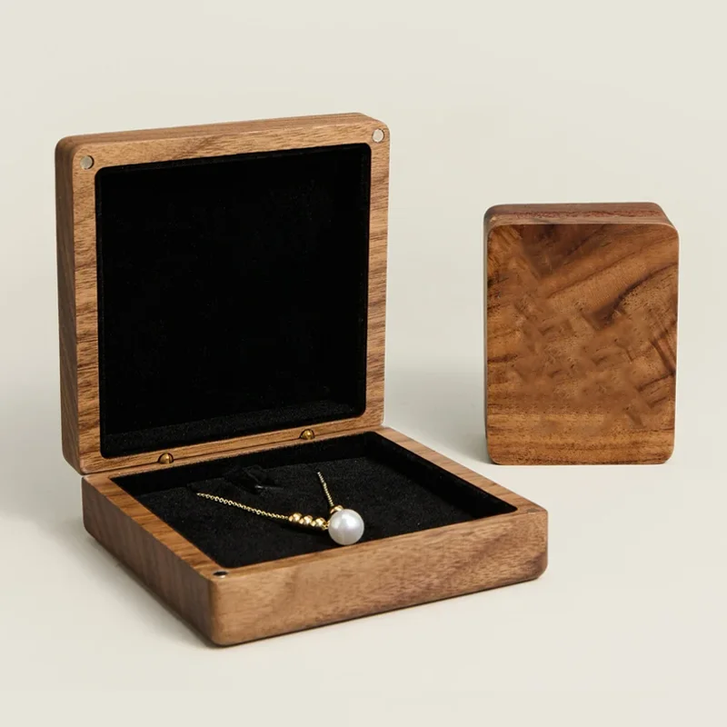 Wedding Necklace Box with Mirror Wood Jewelry Display Boxs Wedding Anniversary Gift for Her Luxurious Jewelry Box For Gifts
