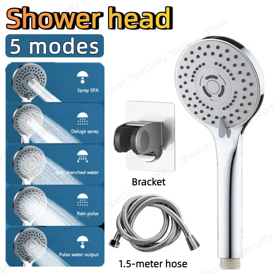 

Регулируемая ручная лейка для душа с 5 режимами, водосберегающая, для СПА-процедур, аксессуар для ванной комнаты 2026