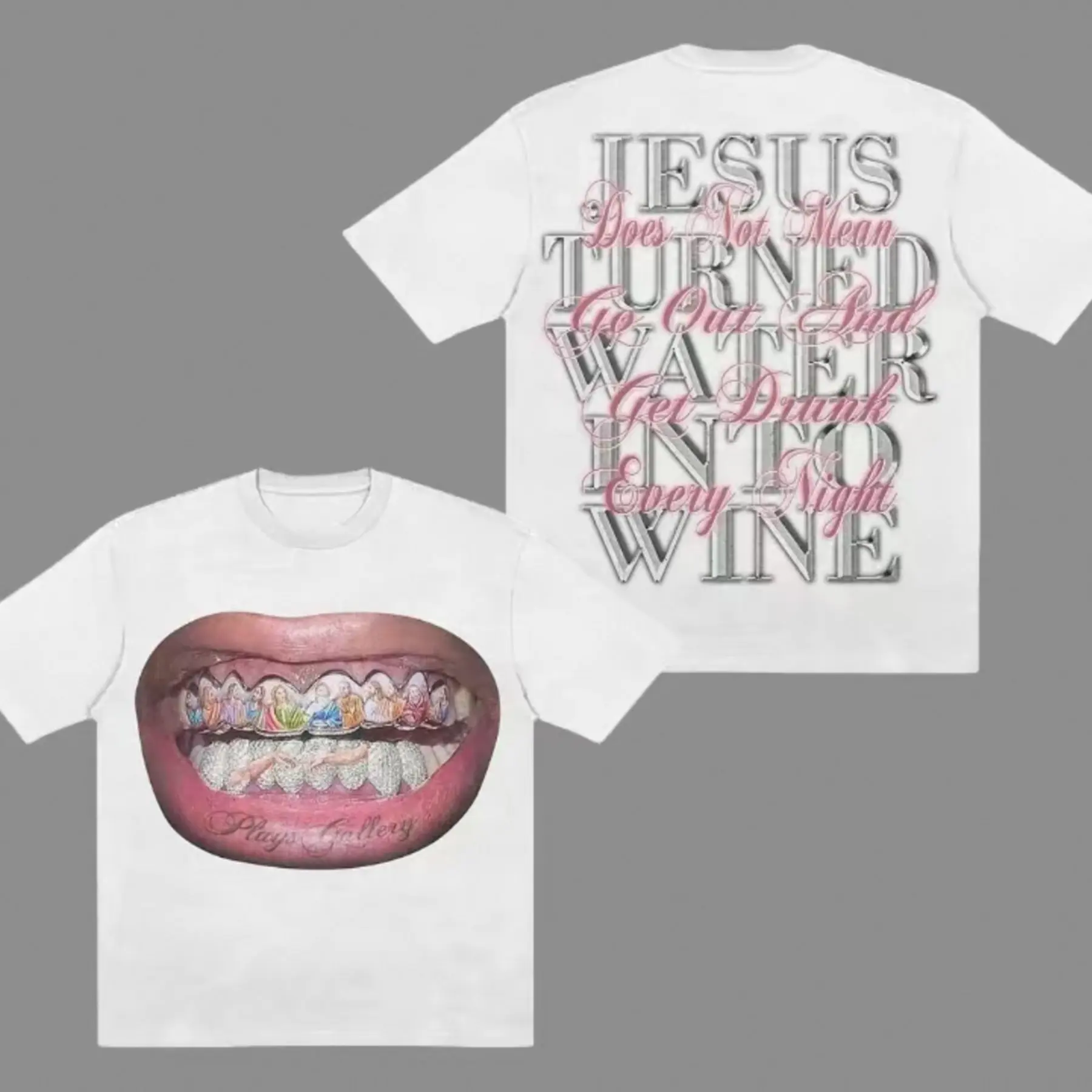 Camiseta con patrón Y2K, camiseta de manga corta con eslogan divertido para beber, Top blanco con texto llamativo rosa para mujer
