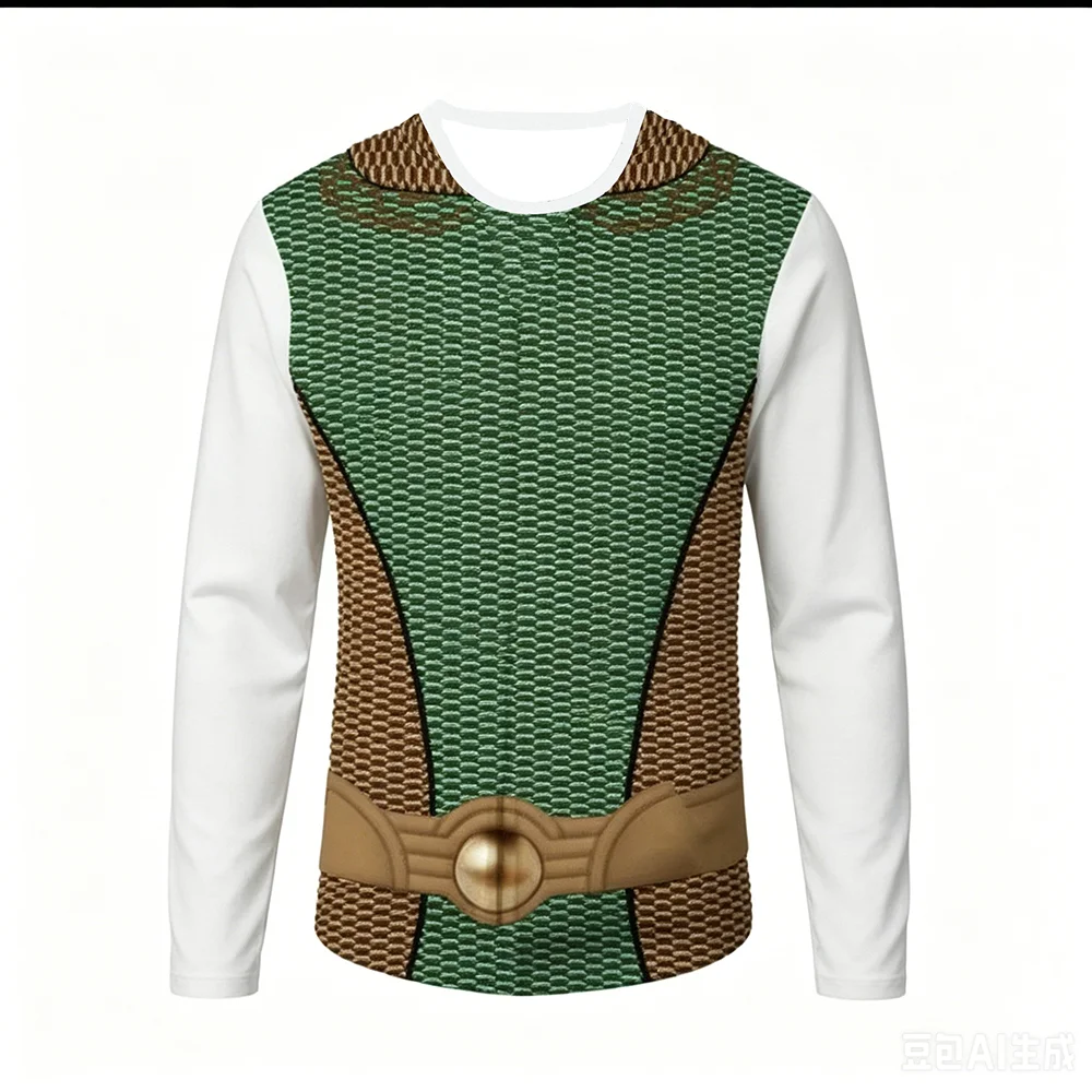 The Boys The Deep Inspired 3D Print Long & Short Sleeve T-Shirt, Unisex Cosplay Top Green Gold Uniform Style Casual Tee for Fans