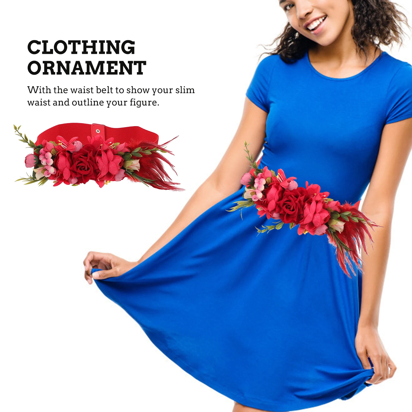 

1pcs Floral Bride Clothes Belt For Women Wedding Bride Rose Decor Clothing Waistband Fashion Belt Bridal Accessories