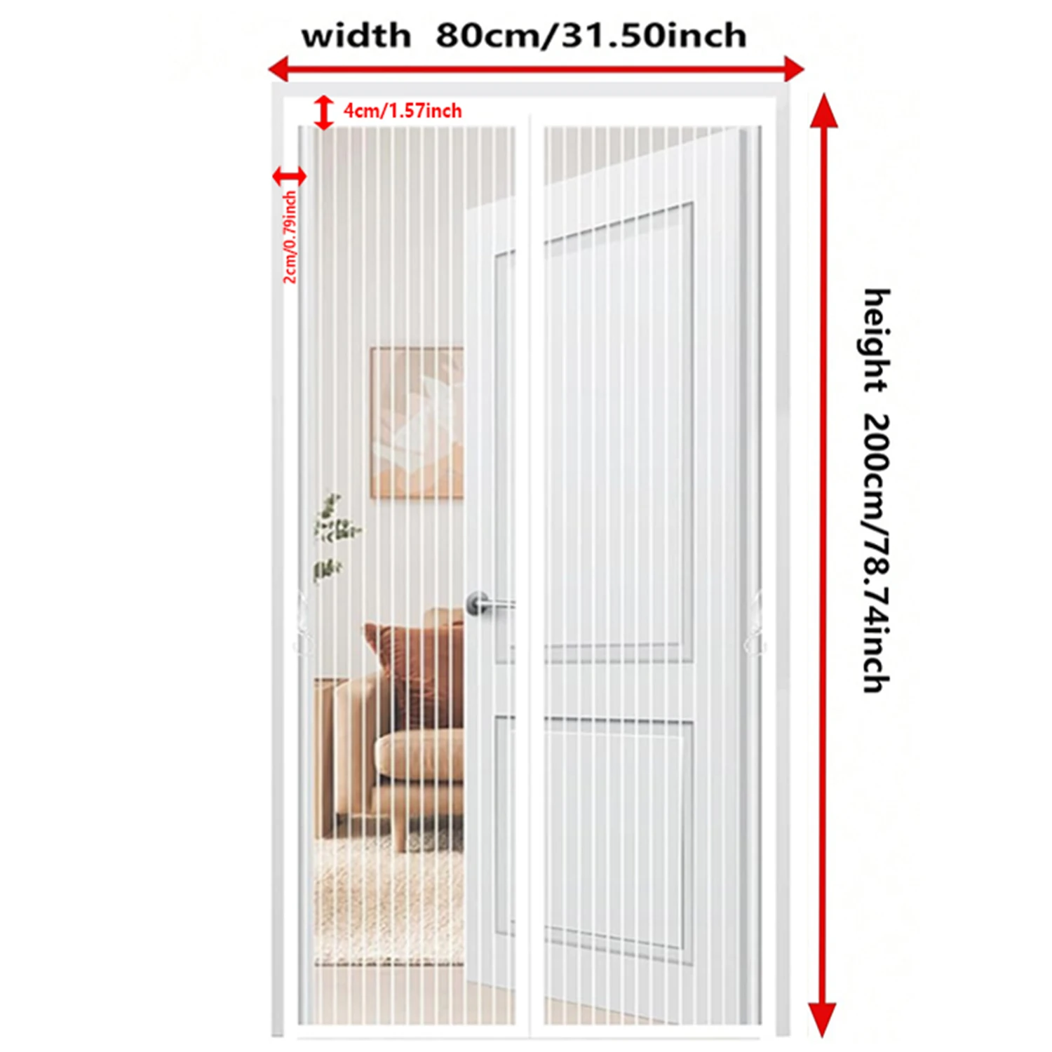 Magnetic Gauze Door Curtain, Strong Magnet Mosquito Net, Household Non Perforated Self-Adhesive Mosquito Net, Easy to Install