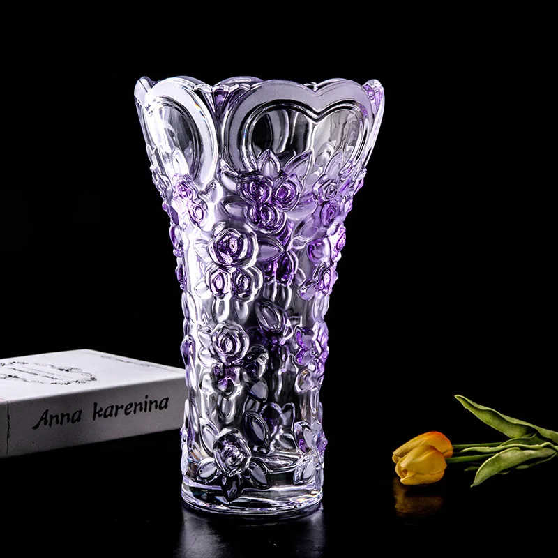 

Flavinmci Crystal Glass Vase Fashion Countertop Florist Ornaments Home Arrangement Vase