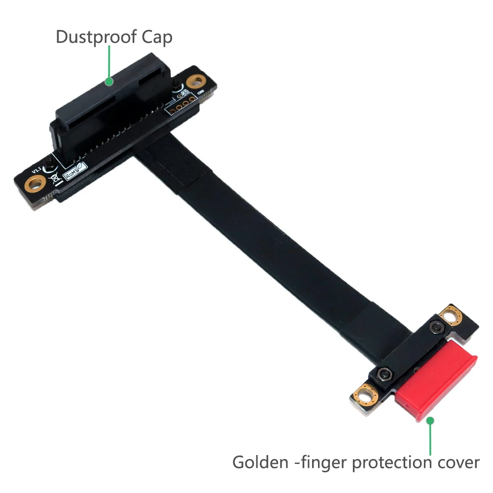 PCI Express PCI E 1X to 4X Riser Card Graphics Card Port Adapter Ribbon Extender Extension Cable PCIE Riser PCI-E Flexible Cable