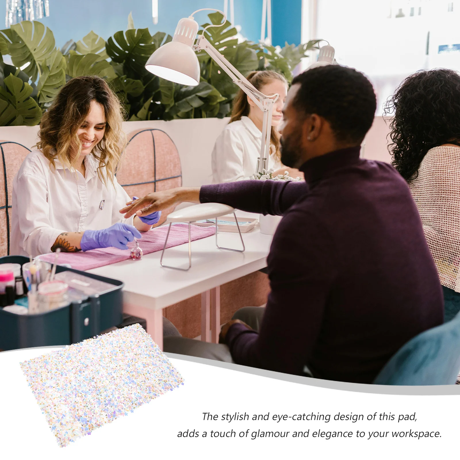 

Nail Art Hand Rest Pad Plastic Manicure Table Mat Non-Slip For Acrylic Nails Practice Foldable Nail Supplies Organizer