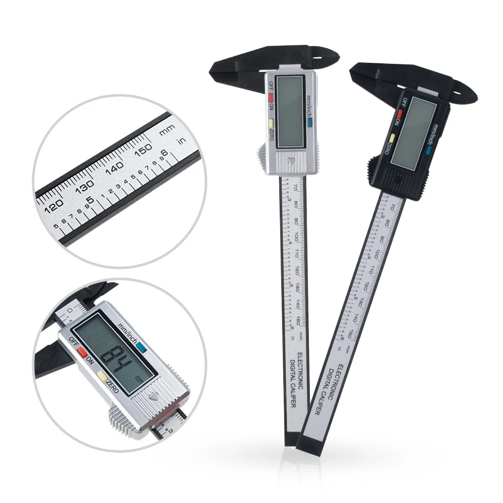 

Electronic Calipers 6 Inch 150mm Digital Vernier Caliper Stainless Steel Micrometer Measuring Tool Depth Ruler