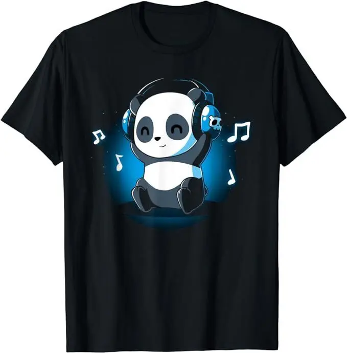 NEW LIMITED Cute Dj Panda Headphones, Panda Lovers T-Shirt Size S-5XL Anime Graphic T-shirts for Men Clothing Women Tees