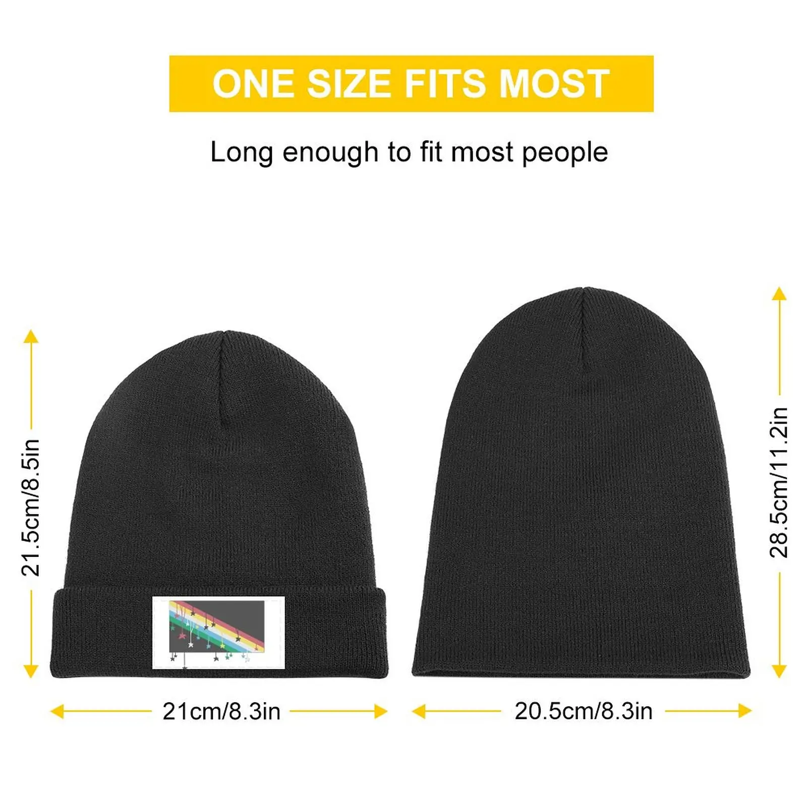 Starry Queer Disability Flag Knitted Cap Big Size Hat Icon Golf Hat Man Anime For Girls Men's