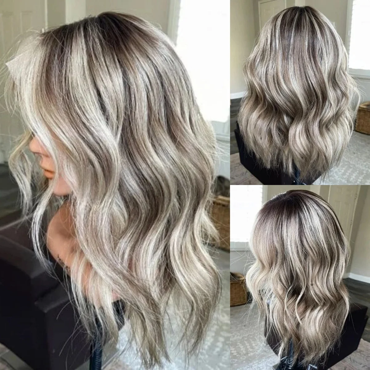 

Выделите платиновый блондин синтетические кружевные верхние парики длинные объемные волнистые парики женские предварительно сорванные бесклеевые кружевные фронтальные парики для женщин