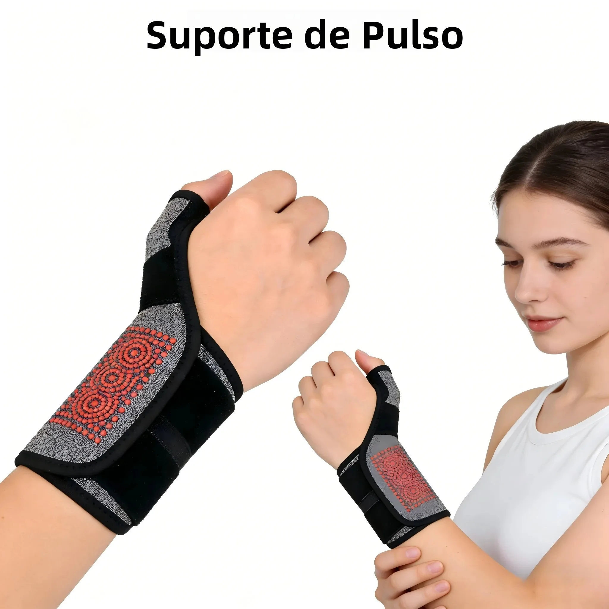 Suporte de Compressão Ajustável para Punho, Respirável e Confortável para Uso Diário, com Alça Ajustável