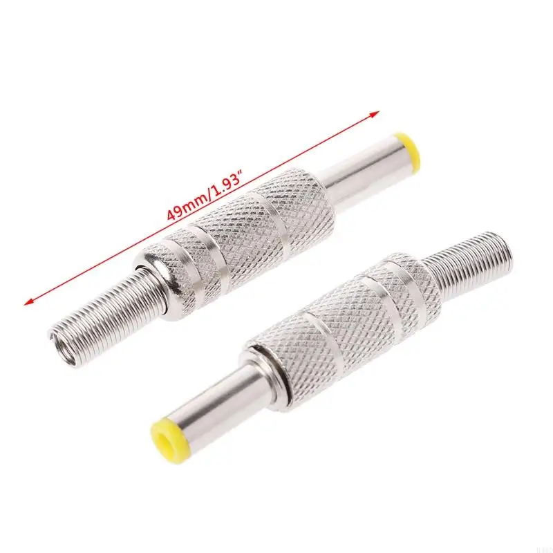 B46D 5 Pcs Metal 5.5x2.1mm for DC Power Male Plug Adapter Connector with Yellow