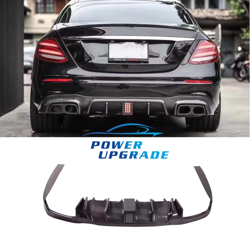 Car Body Kit Rear Diffuser Lip Benz E Class W213 E200 E260 E300 E63 17-19 Year Brabus Style Carbon Fiber Rear Bumper Lip