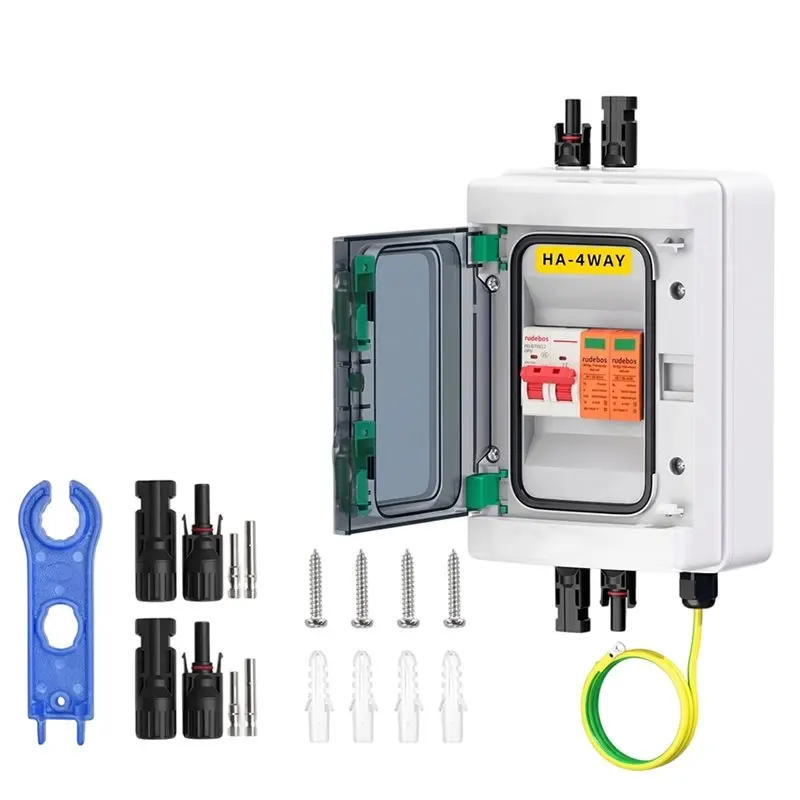 ABKP-PV Combiner Box Solar DC600V Disconnect Switch With Lightnin Protection Economical 1 In 1 Out Distribution Box