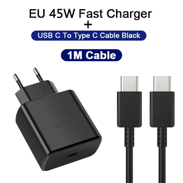 PD45W USB C Ladegerät Für Samsung Galaxy S24 S23 S22 S21 S20 Ultra S10 Plus FE Super Schnelle Lade Typ C Ladekabel Zubehör