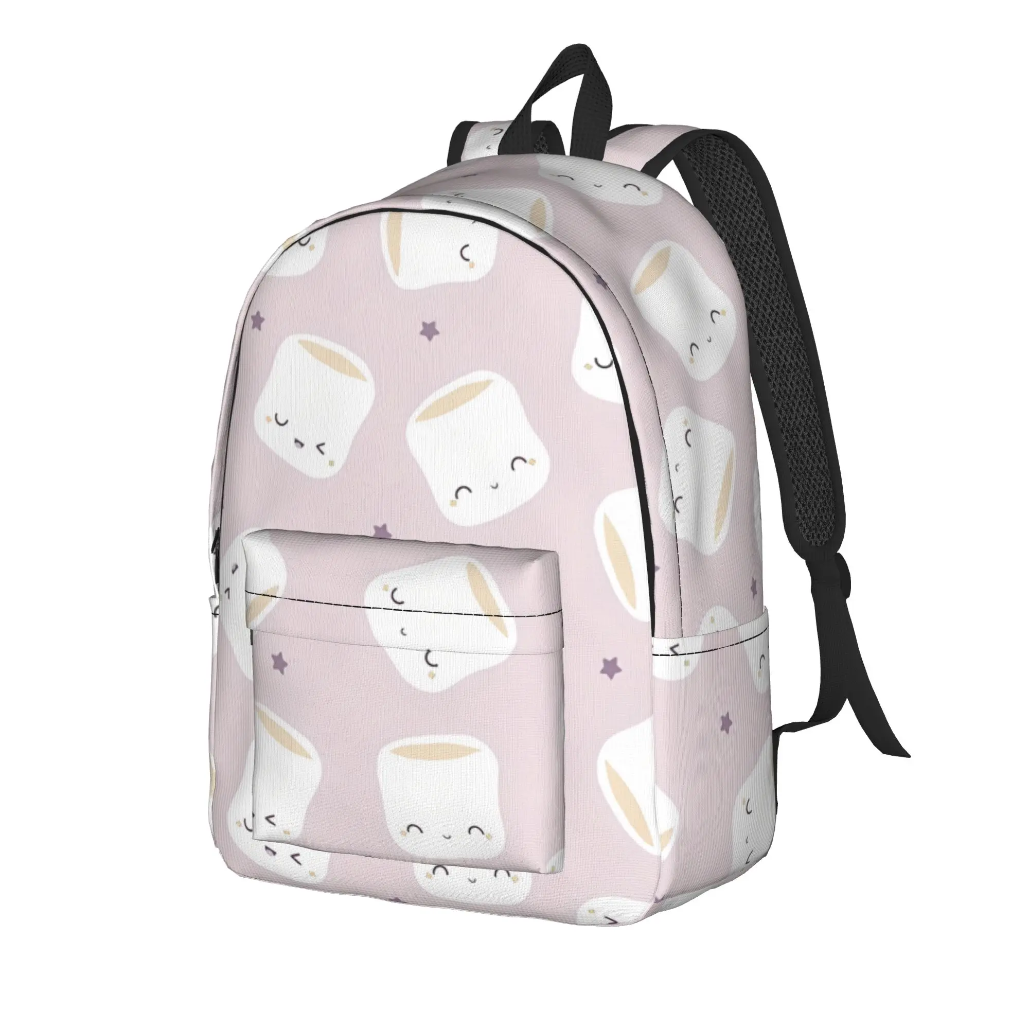 Fun Marshmallow Cartoon  Backpack  Female Polyester Travel Backpacks Lightweight Leisure School Bags Rucksack