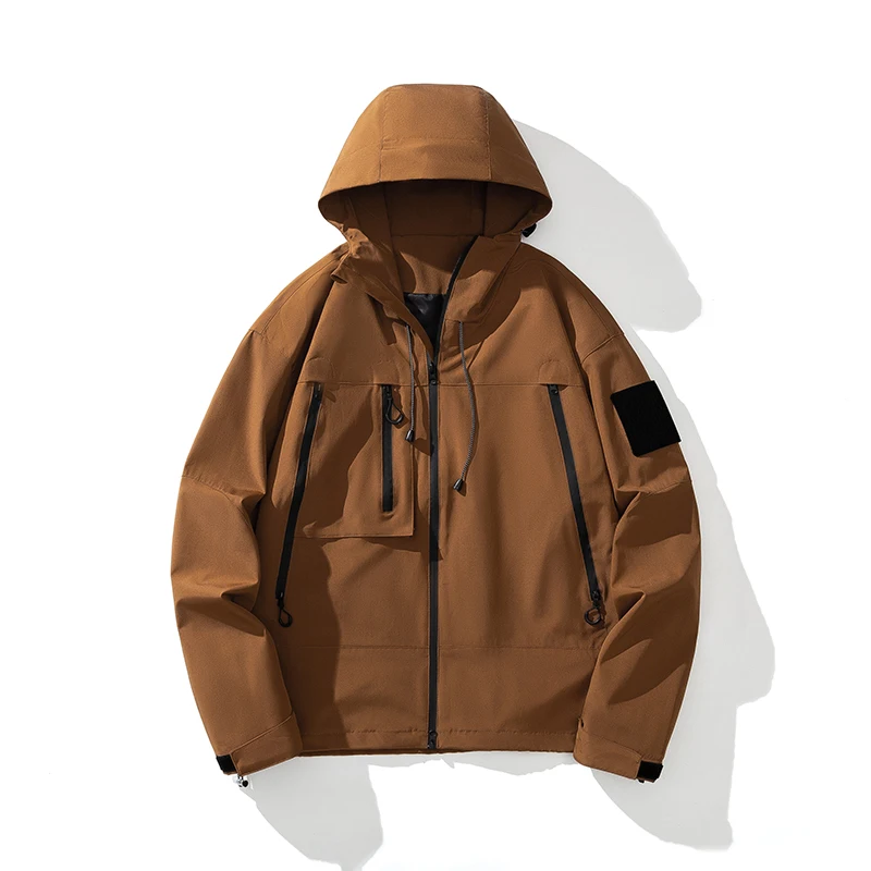 Veste d'extérieur imperméable pour homme, coupe-vent fonctionnel, combinaison cargo pour couple, tendance printemps et automne 2024