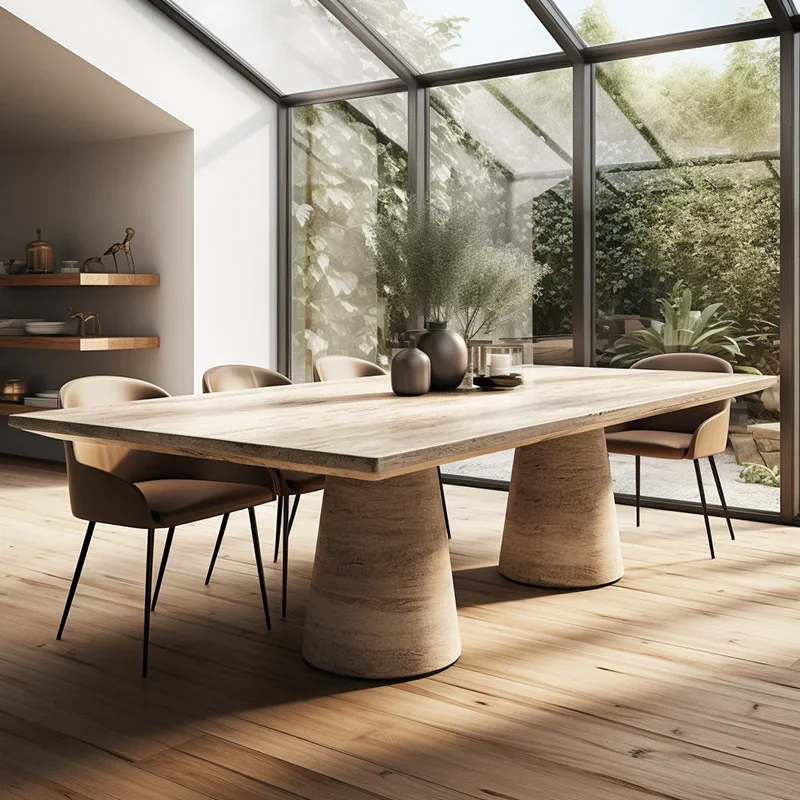 

Scandinavian Design Recycled Rectangle Solid Wood Dining Table 6 8 10 Seat Restaurant Dining Table HOT SALES