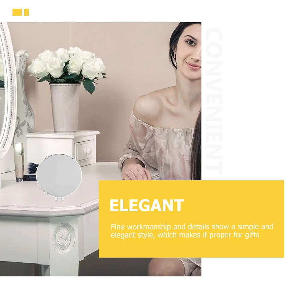

Пластиковое настольное зеркало для макияжа со складной подставкой, устойчивой конструкцией и высококачественной отражающей поверхностью для точного нанесения макияжа
