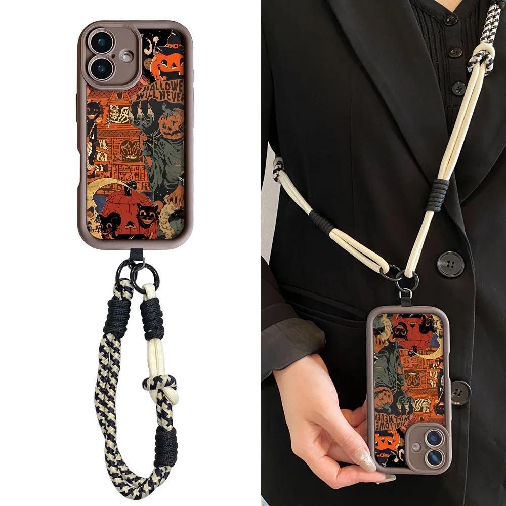 2025 هالوين غطاء ل Redmi نوت 14 14s 13 12 11 10 9 8 7 برو زائد 13C 12C 14C 9C 10C Crossbody الحبل حبل طويل جراب هاتف #3