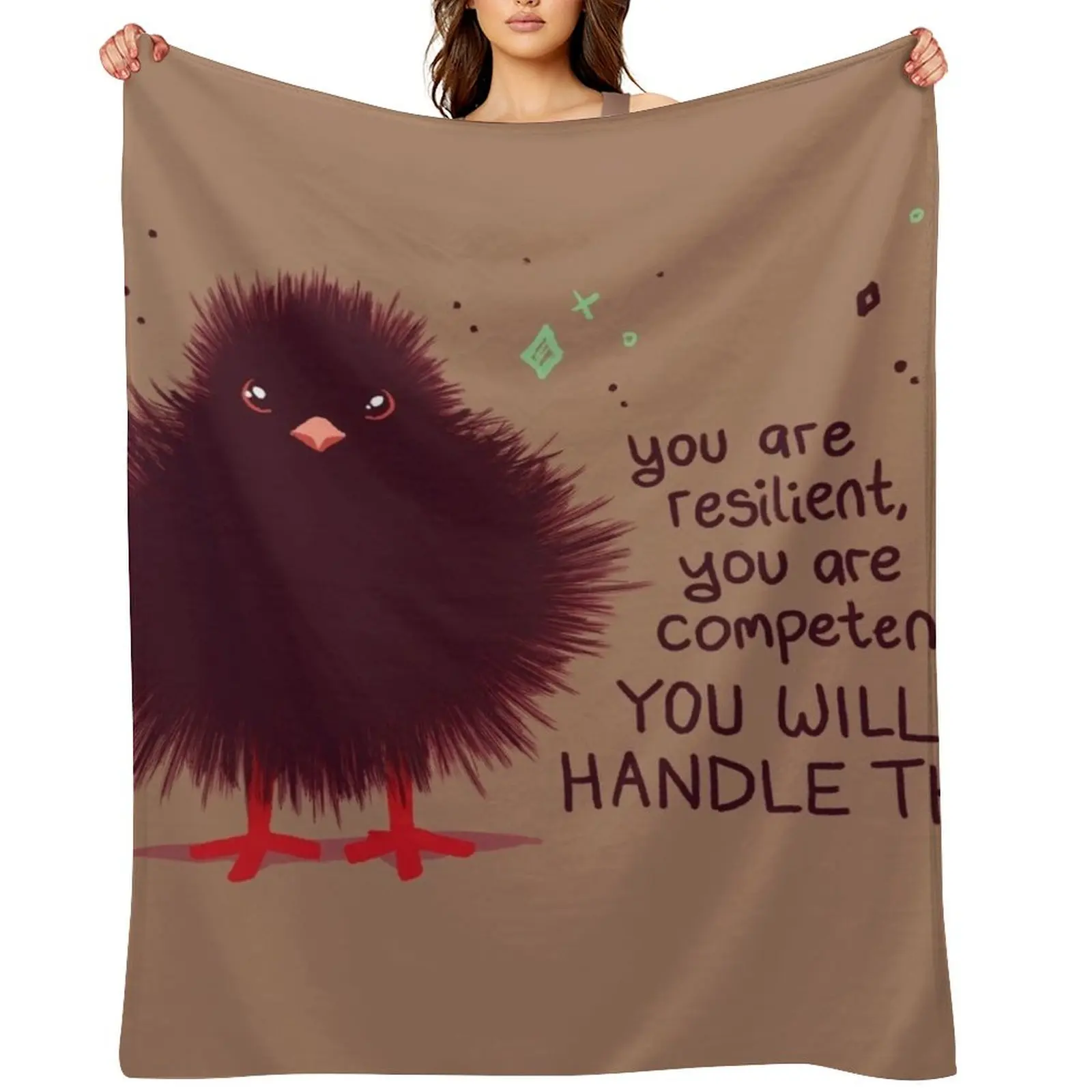 

YOU WILL HANDLE THIS Baby Crow Fuzzbutt Throw Blanket Single anime for winter Vintage Blankets