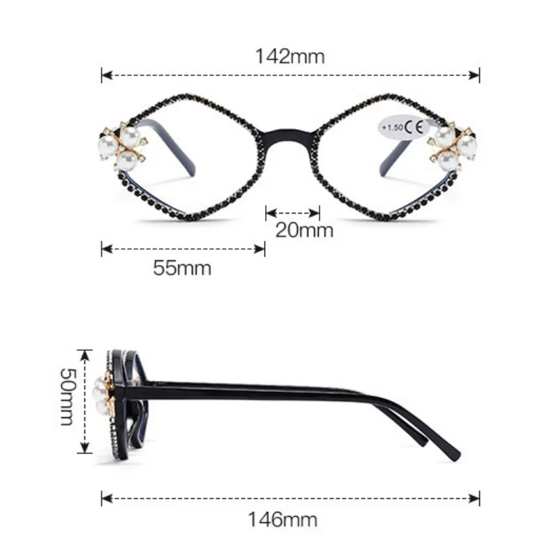 Fashion Anti Blue Light Reading Glasses Women Computer Optics Eyeglasses Prescription Glasses 0 +25 +50 +75 to +600