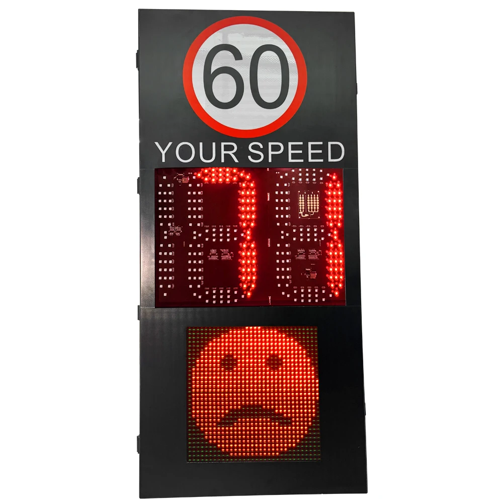 Solar-powered Vehicle Speed Feedback Sign Image Shows That It Supports Real-time Vehicle Speed Display And Expression Feedback