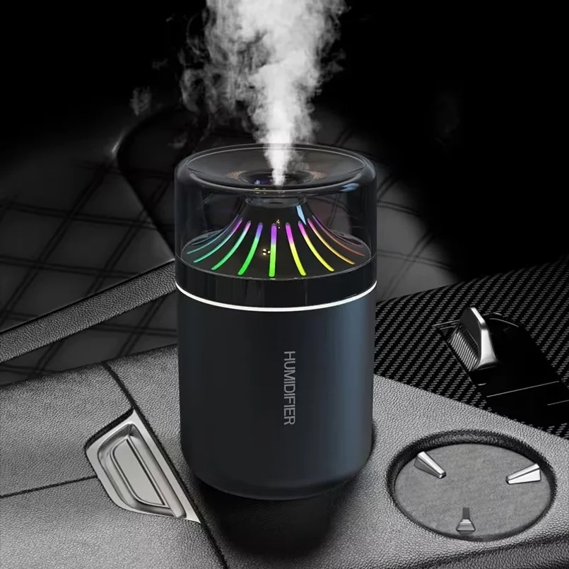 Colorful Gradual Change Atmosphere Light Vehicle Mounted Humidifier With Noise Reduction Mute Delicate Spray For Fresh Air