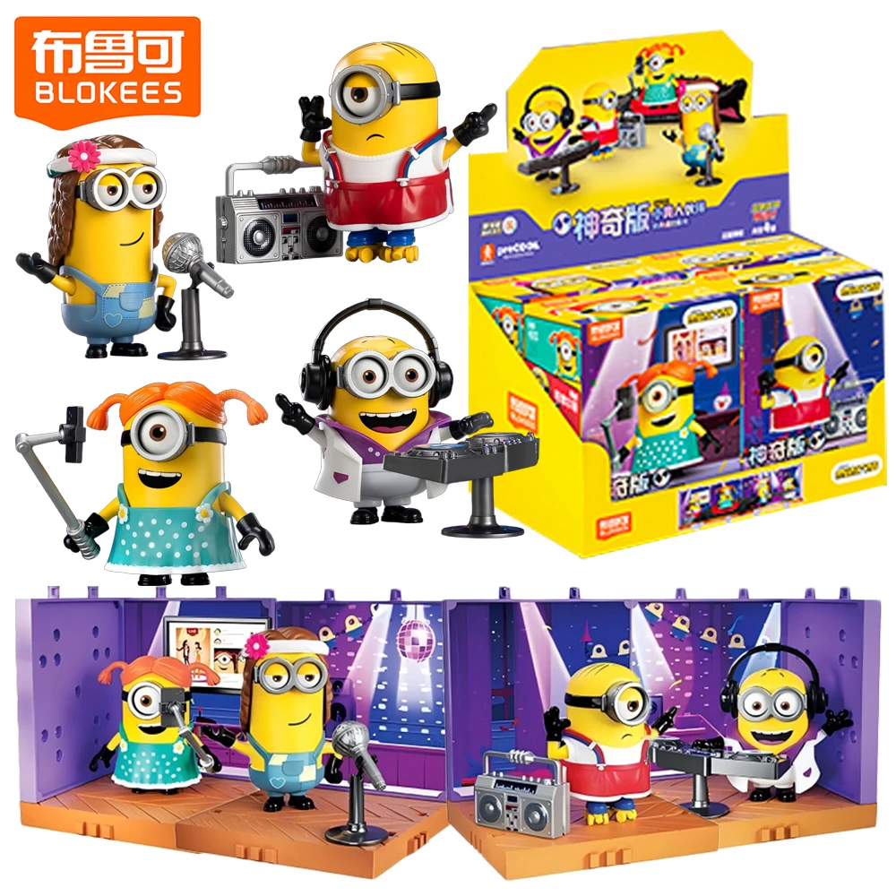 

Original BLOKEES Minions Celebration Party 2nd Series Action Figures Magic Edition Carl Cute Functional Ornaments Beautiful Gift