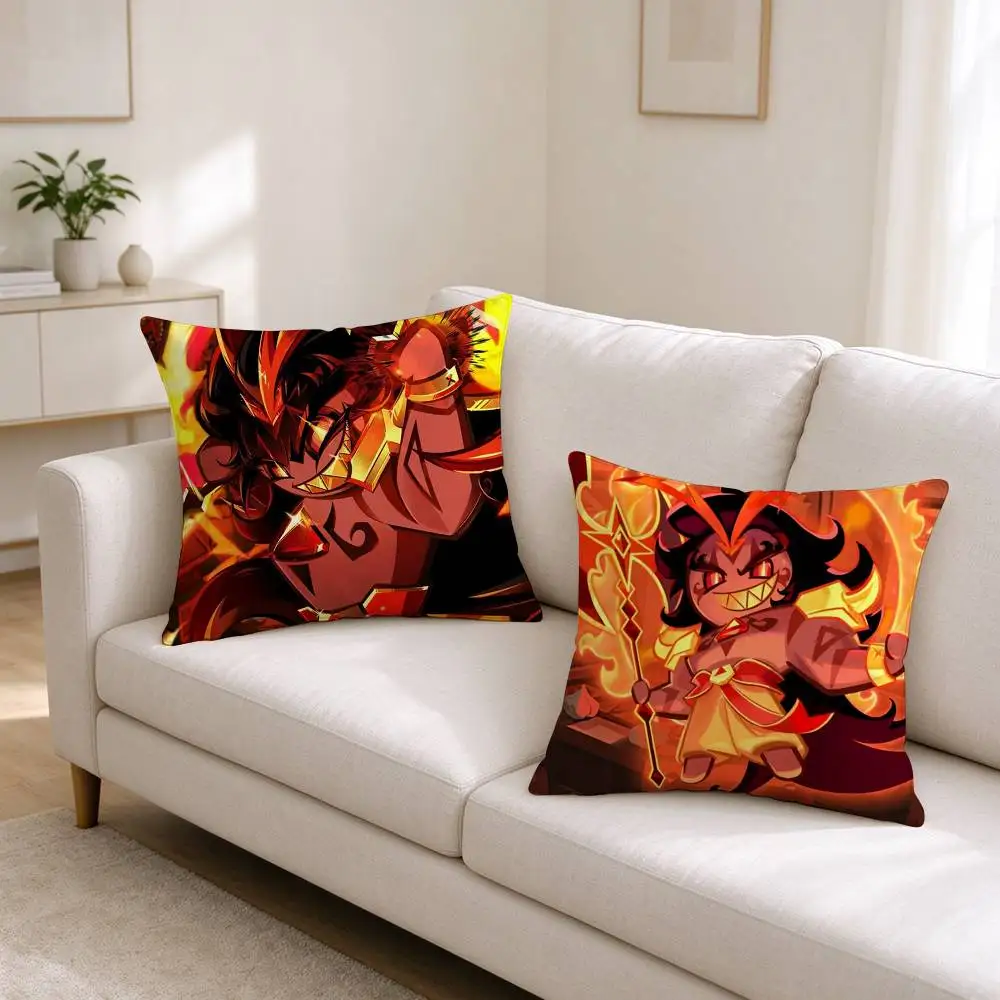 C-Cookie Run Kingdom Burning Spice Cookie  Square Double-Sided printed Pillow Case Bedroom Bedside Pillow Sofa Cushion Cover