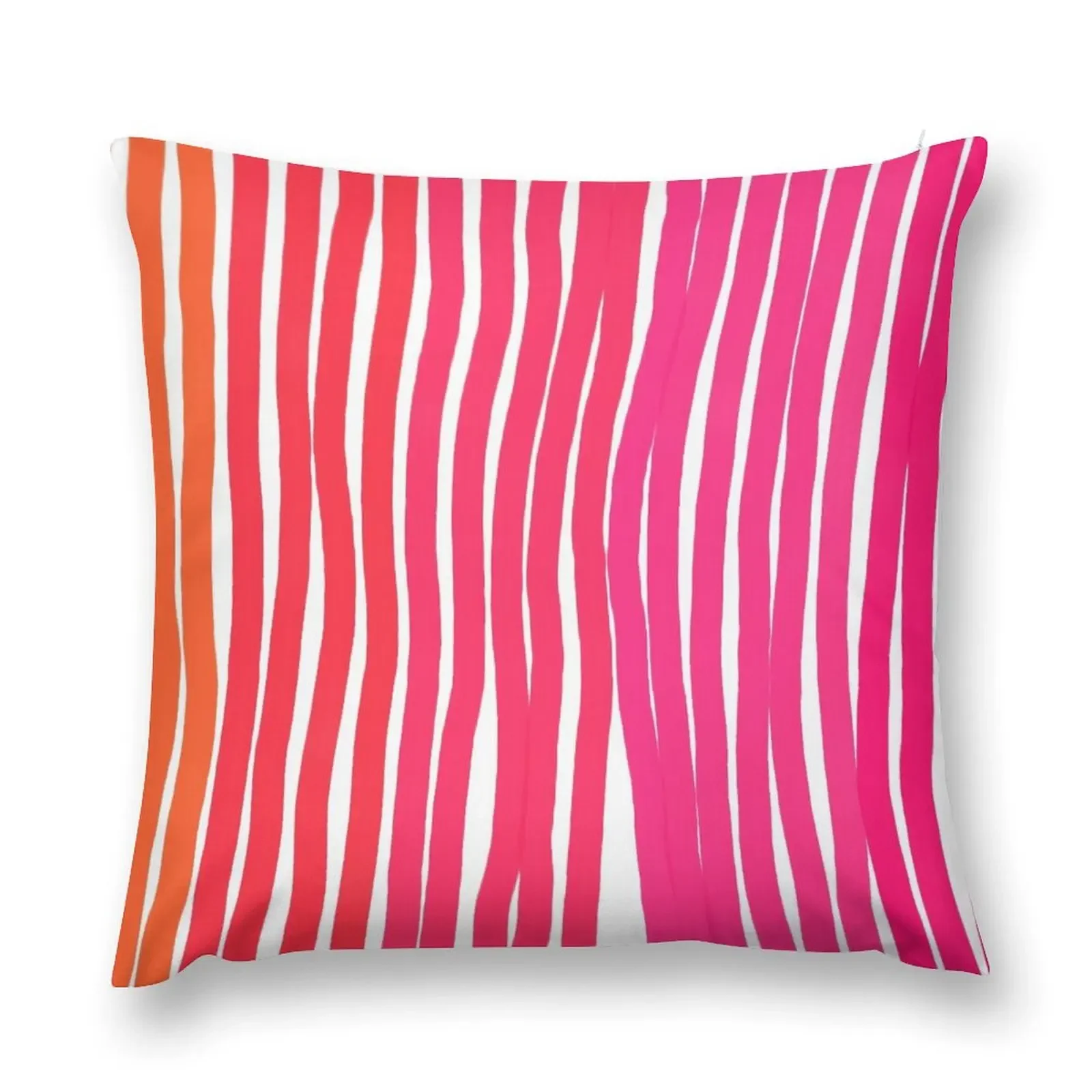 Hot Pink Orange Bold Lines Throw Pillow Embroidered Cushion Cover Ornamental Pillow Marble Cushion Cover Pillow Cover