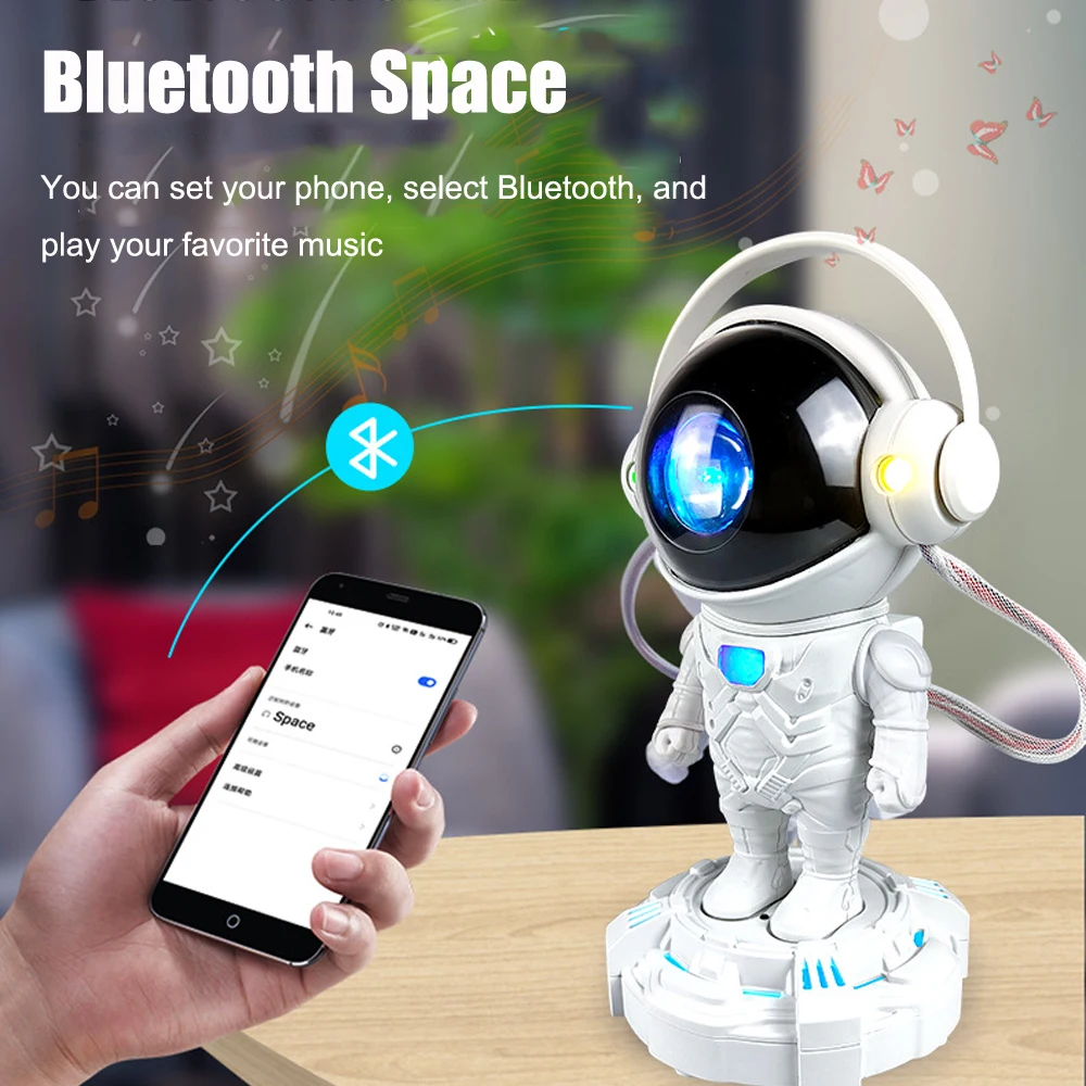 Astronaut Galaxy Night Light Starry Sky Star Projector Led Ambient Lamp With Bluetooth Speaker For Room Decor Christmas Gift
