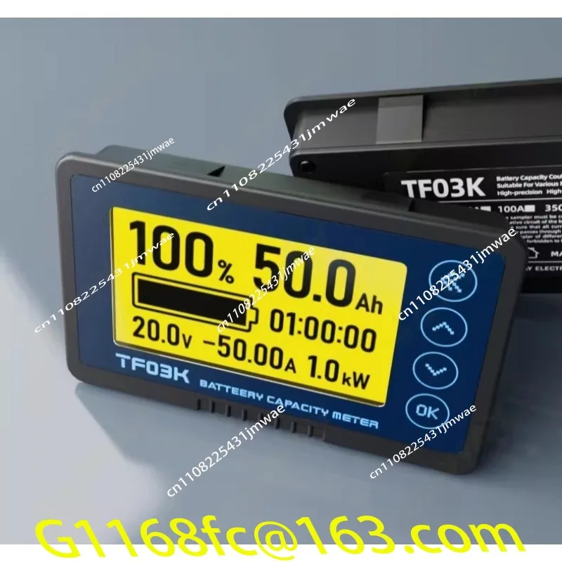 TF03K Electric Vehicle Coulomb Meter, Power Display, RV Battery Current Display, Lithium Coulomb Meter