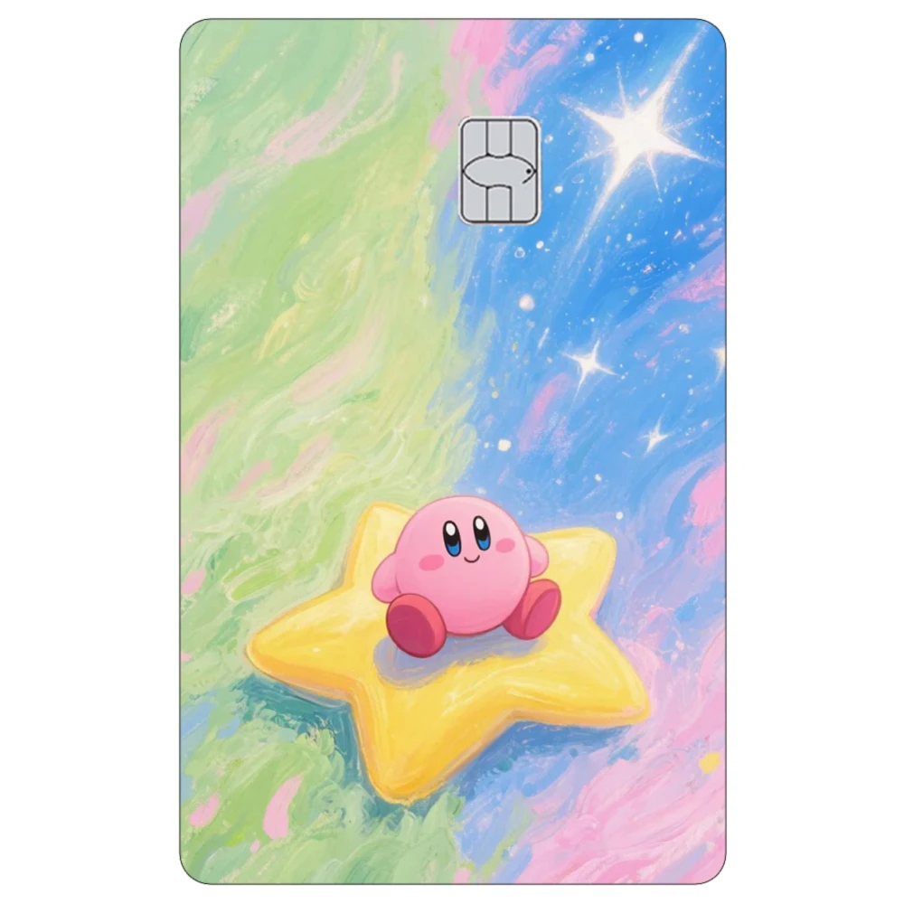 ملصقات جلدية لبطاقة الائتمان كارتون كيربي ملصق Kawaii غير لامع مناسب لـ VISA JCB وبطاقة رئيسية أو بطاقة IC المغناطيسية الأخرى