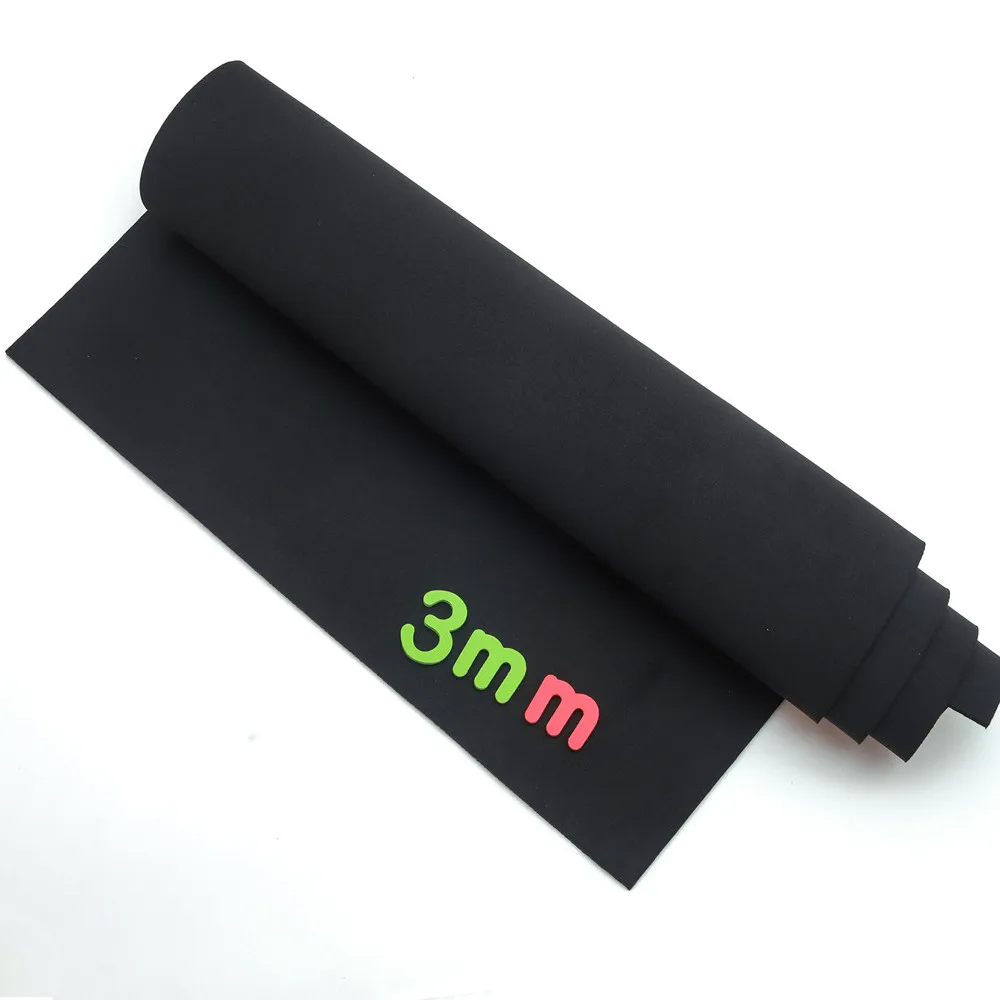 SBR Neoprene Sewing Cloth Fabric, School Bag, Mug Cover, Black Stretch, Waterproof Dive Cloth, 3mm Thick, Multi Size