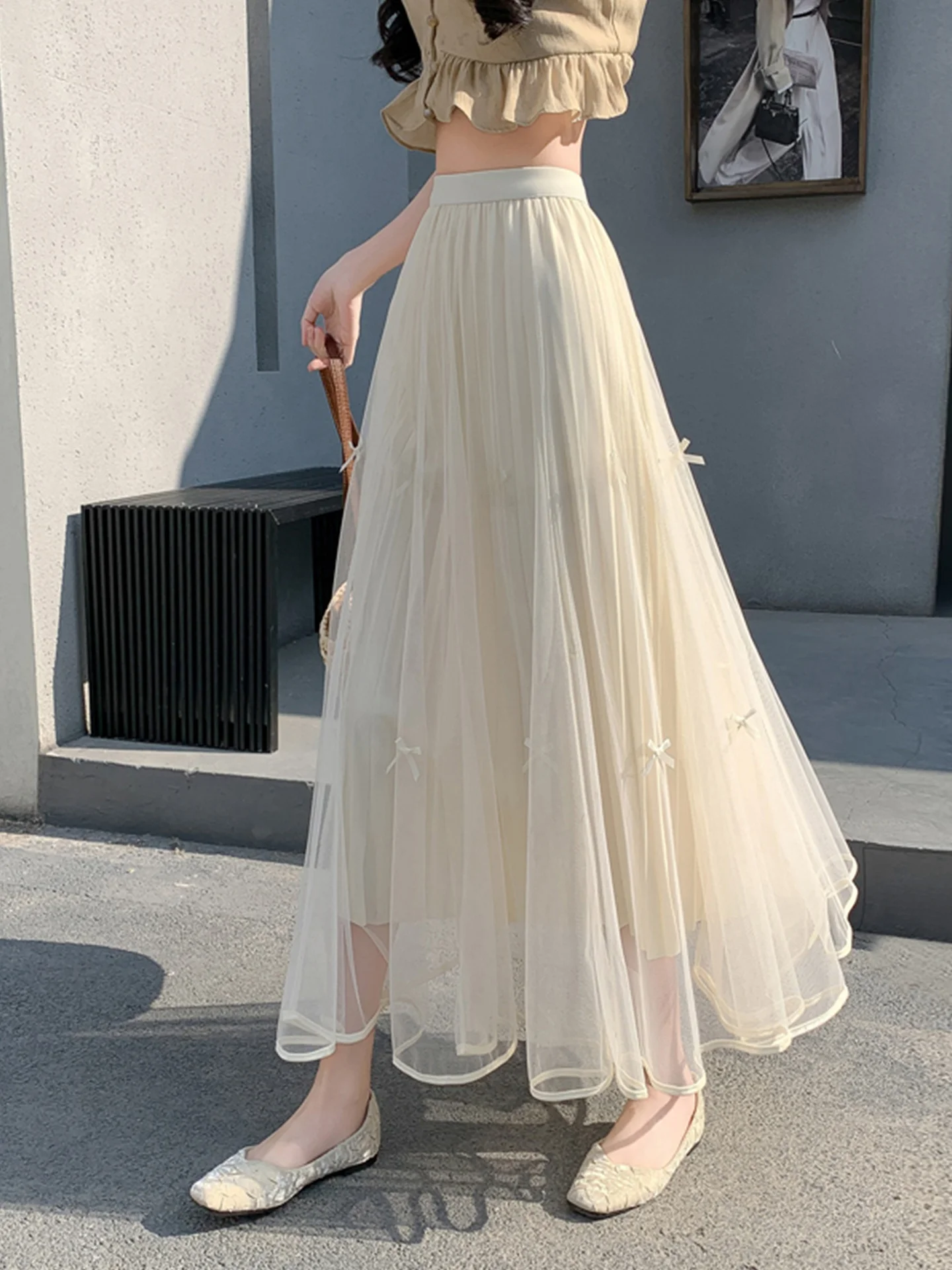 

Рекомендовано Эмили Клуд: Женская плиссированная юбка из фатина с узлами, весна-лето, на резинке, А-силуэт, средней длины