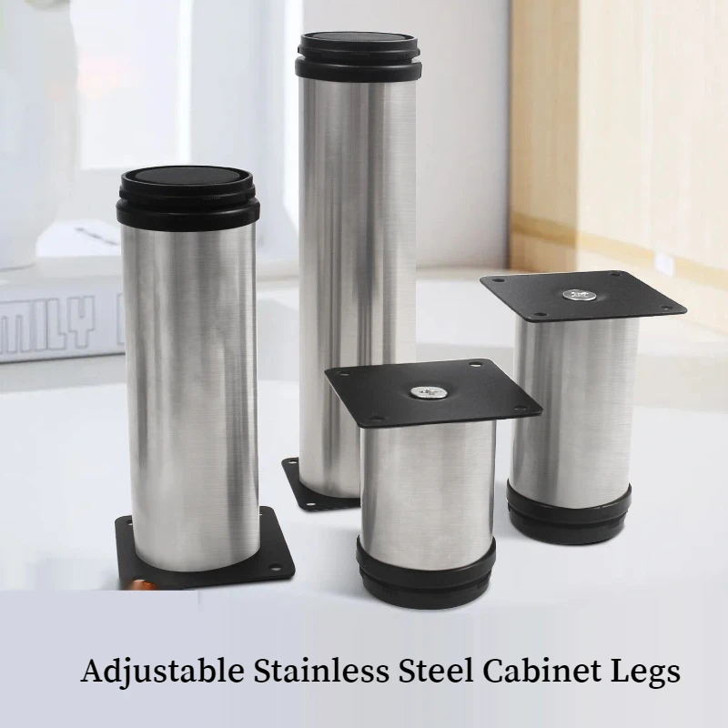 2PCS Stainless Steel Adjustable Telescopic Cabinet Leg Height Furniture Legs Bracket For Furniture Sofa Tv Cabinet Table