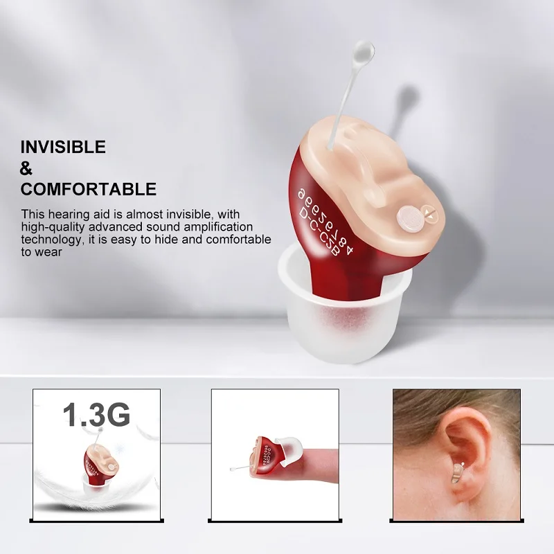 Hearing Aids for Deafness Elderly Adjustable Micro Wireless Invisible Hearing Aid Sound Amplifier Noise Cancelling Audifonos