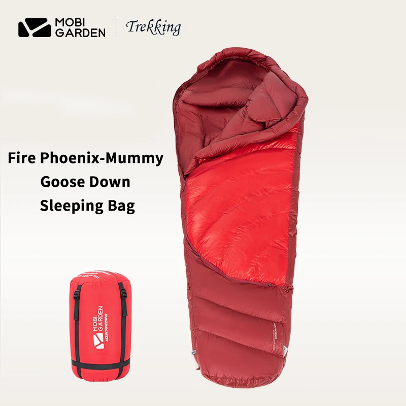 

MOBI GARDEN Fire Phoenix Sleeping Bag Mummy Cold Resistance -45℃ Thickening Fp800 Goose Down Snow Windproof Free Quilt Packing