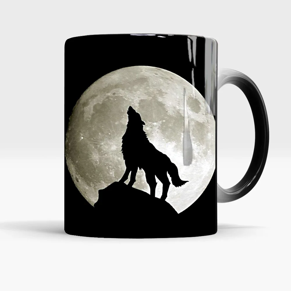 Store New Moon Wolf Full Moon Demon Wolf Color-changing Mug, Coffee Ceramic Thermal Gift Cup