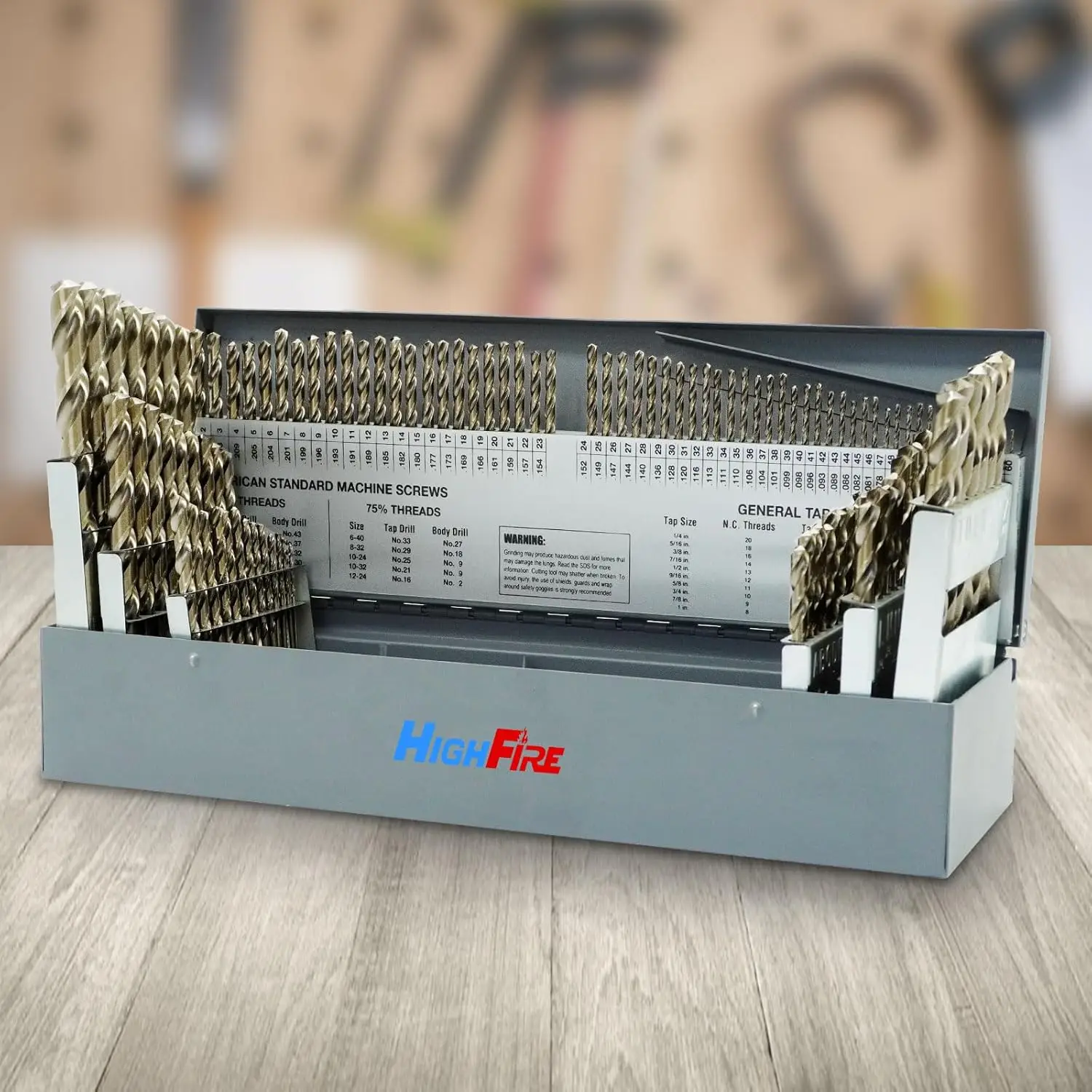 

115 PCS All M35 HSS Cobalt Drill Bit Set, Twist Jobber Bits, 135-Degree Split Point, Fractional 1/16"-1/2", Letter A-Z