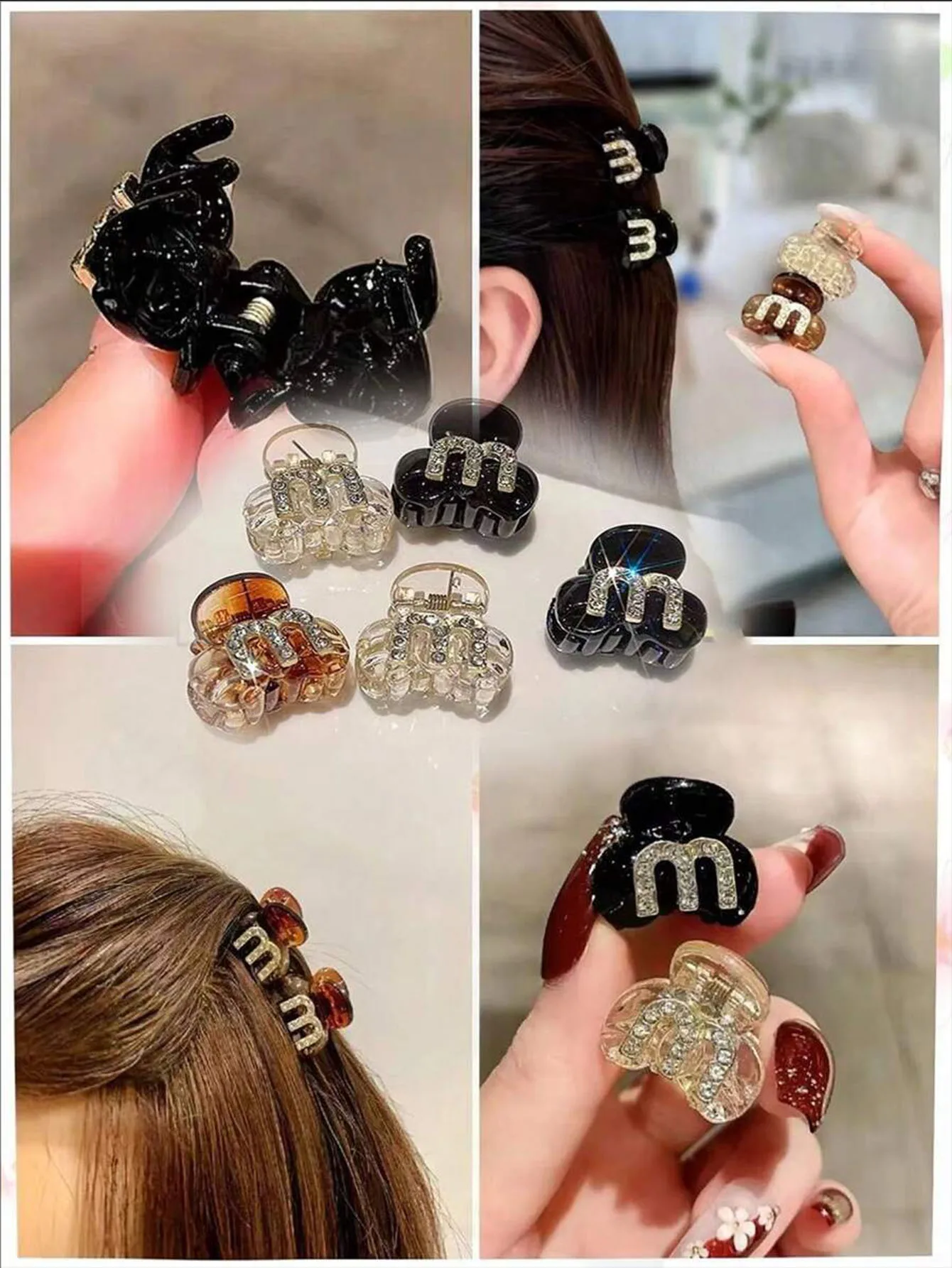 Neue Acryl Strass Pony Seite Haar Clip Stirn Clip Glänzenden Kopfschmuck Haar Clip Greifen Frauen Mädchen Haar Stil Zubehör – Detail 1