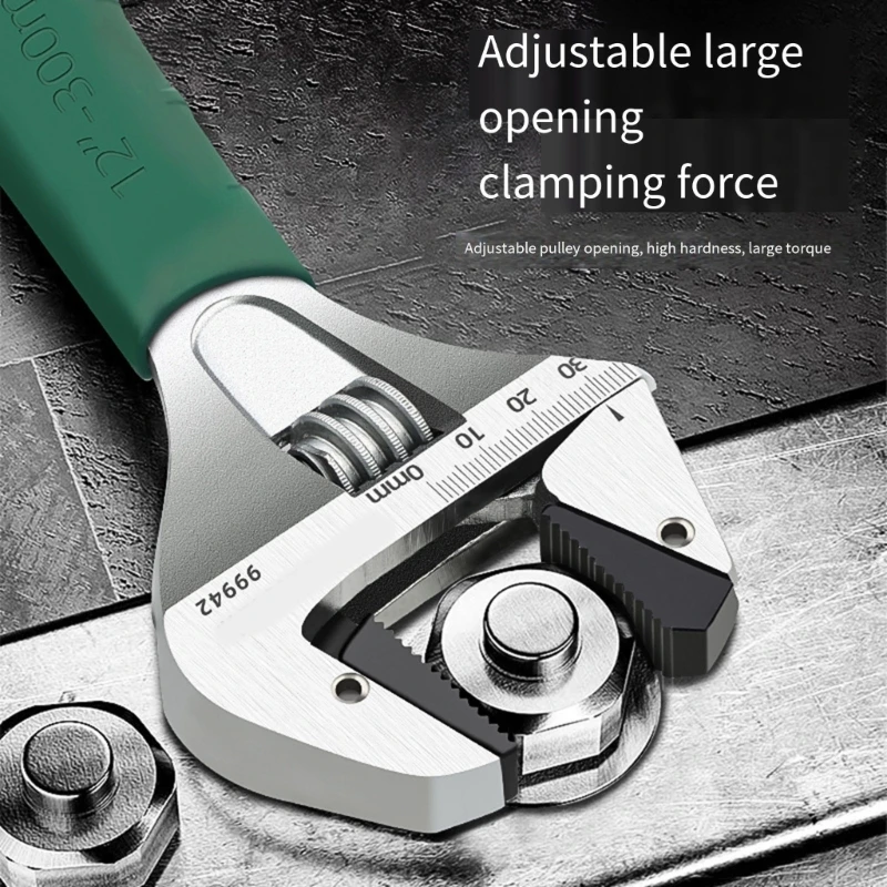 Carbon Steel Adjustable Wrench with Comfortable Handle rusts Resistant Spanner 3 Size for Household Professional DIY Use