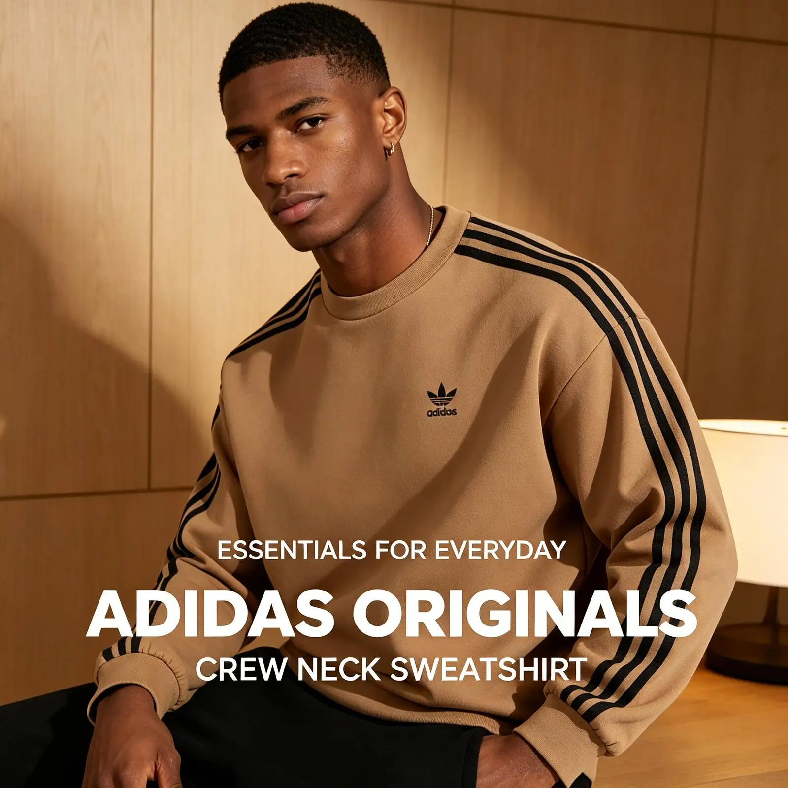 Adidas Trefoil Men Sportswear Fashion Loose Casual Breathable Round Neck Pullover KD1833