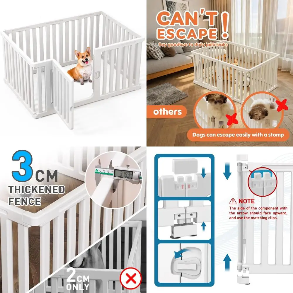 Portable 9-Panel Dog Playpen for Indoor and Outdoor Use, Secure Locking Door, Ideal for Puppy Play and Pet Safety