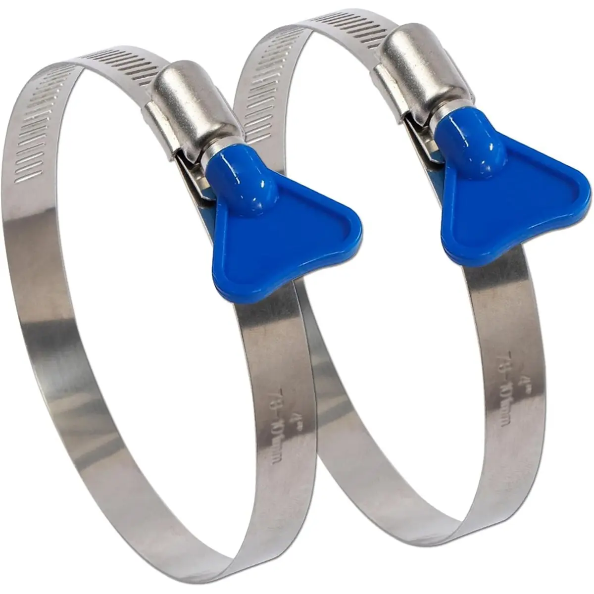 2 colliers de serrage à clé en acier inoxydable 201 de 4 pouces (91-114 mm) pour tuyaux, éclairage en acier inoxydable 201